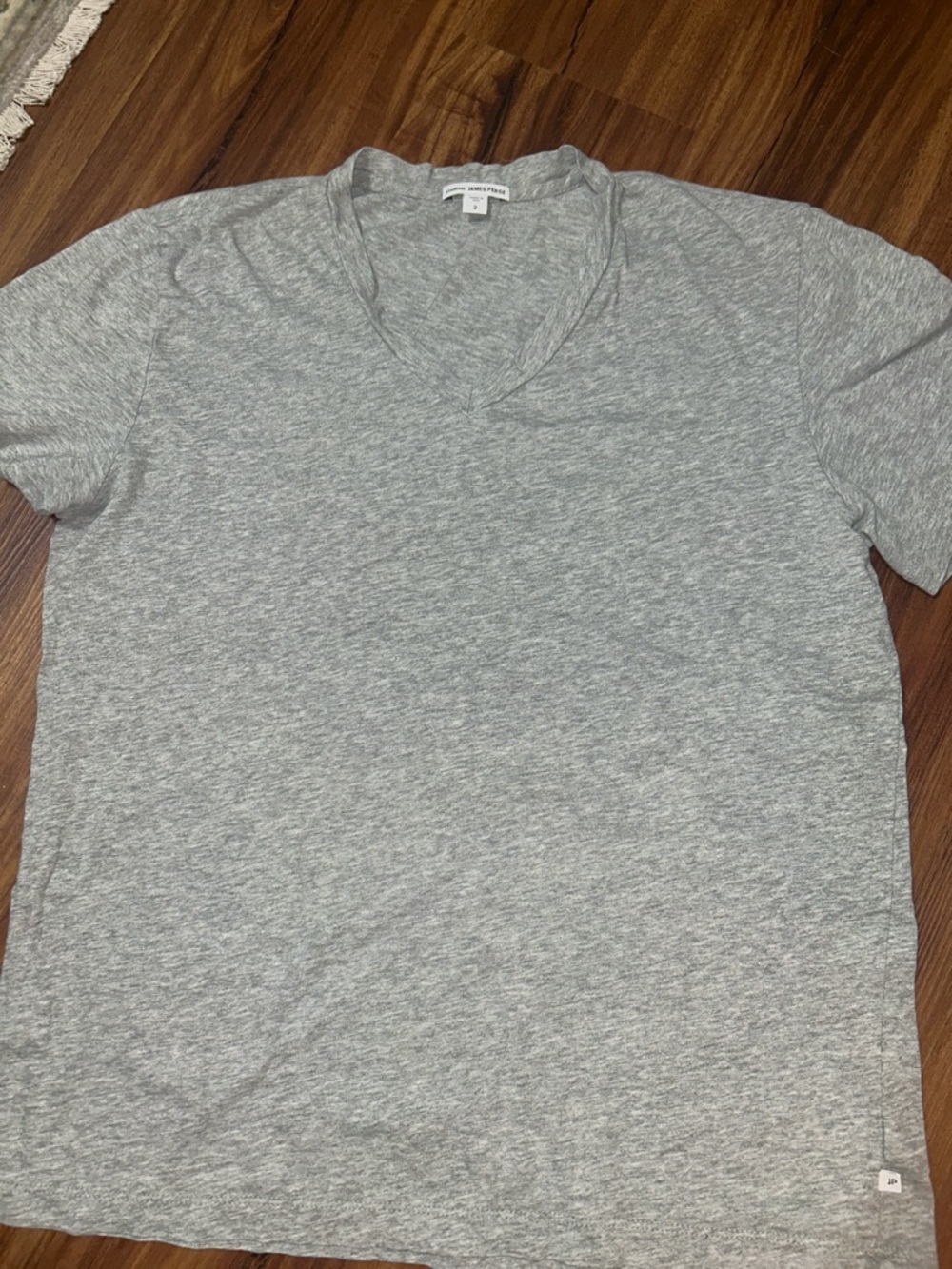 James Perse Heather Gray Short Sleeve V-Neck Tee